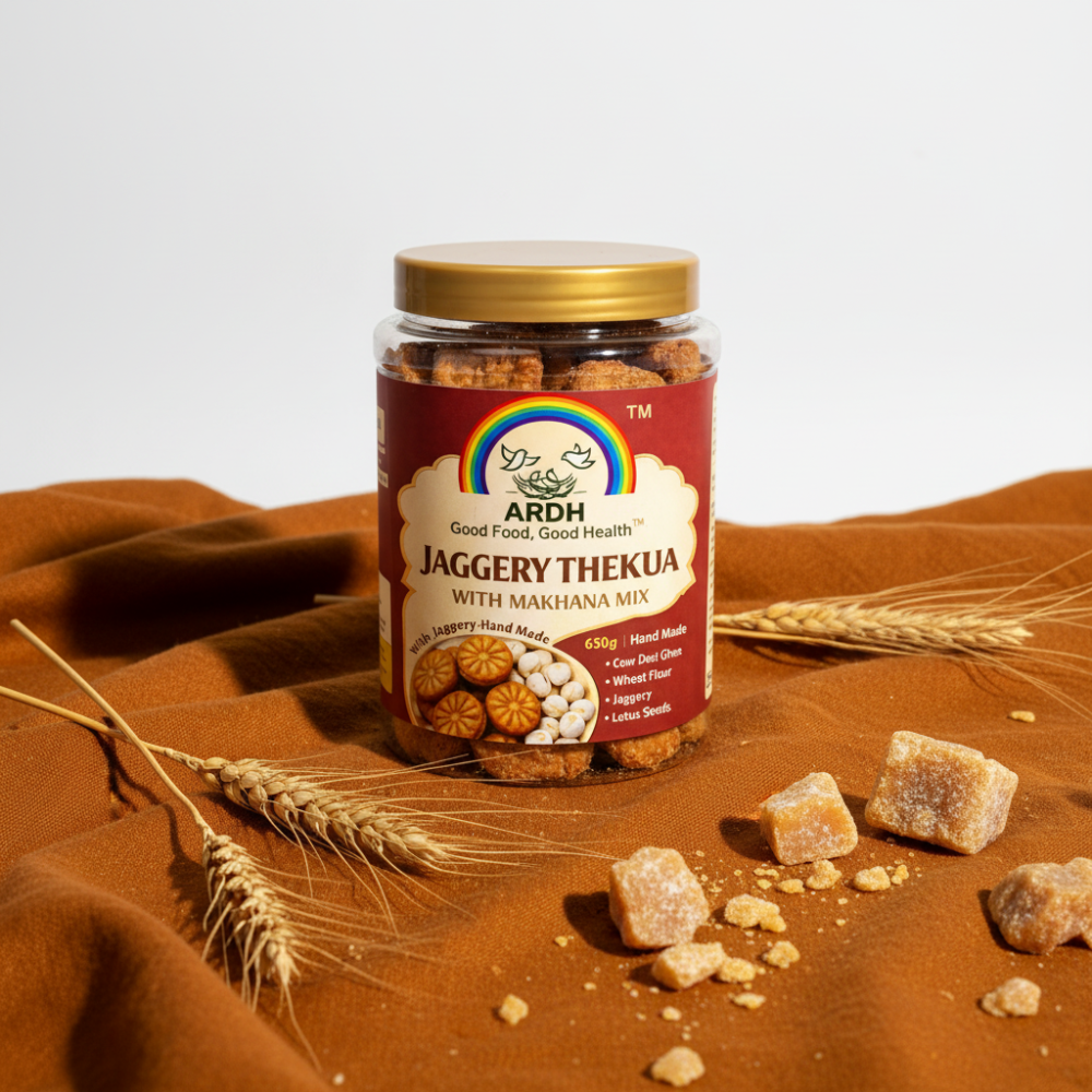 Jaggery Thekua with Makhana Mix