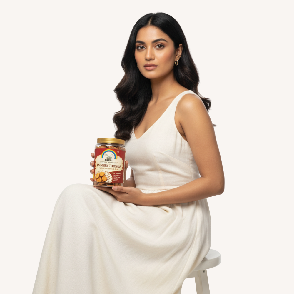 Jaggery Thekua with Makhana Mix